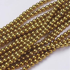 Synthetic hematite beads strand 4 mm