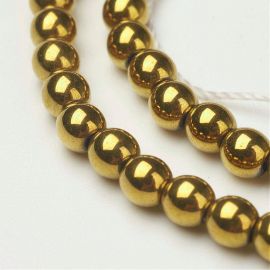 Synthetic hematite beads strand 4 mm