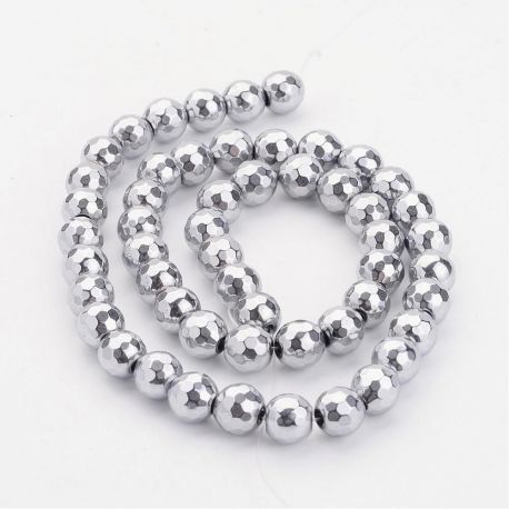 Sintētiskās hematīta pērles 8 mm, 6 gab. AK1056