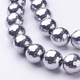 Synthetic hematite beads 10 mm, 4 pcs.