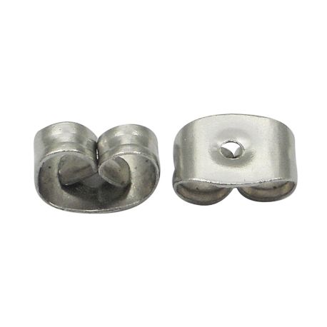 Earring lock, 6x4x3 mm, 5 pairs J0RA8011