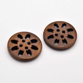 Wooden button 25 mm, 4 pcs.