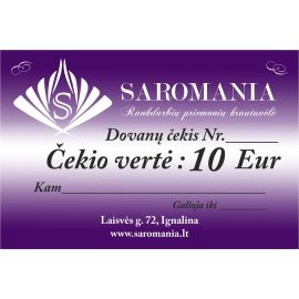 Gift voucher 10 Eur value cekis-10