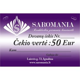 Gift voucher 50 Eur value cekis-50
