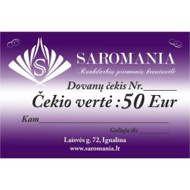 Kinkekaart 50 Euri väärtus cekis-50