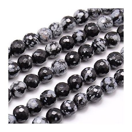 Snow Obsidian beads strand 10-11 mm AK1095