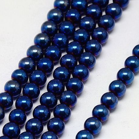 Synthetic Hematite beads strand 6 mm AK1089