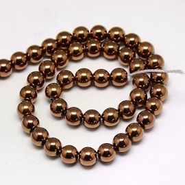 Synthetic Hematite beads strand 6 mm