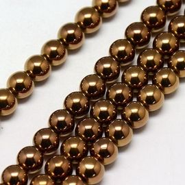 Synthetic Hematite beads strand 6 mm AK1100