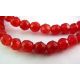 Ruby beads red ribbed round shape 6mm