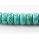Synthetic turquoise beads greenish - blue rondical shape 5x8 mm