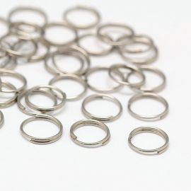 Stainless steel double jump rings 8 mm, 10 pcs.