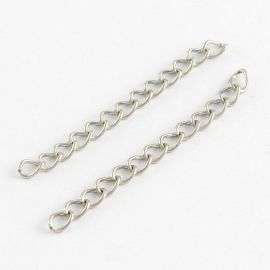 Nerūdinančio plieno 304 grandinėlės prailginimas 40x3 mm, 5 vnt.