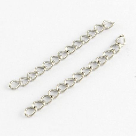 Nerūdinančio plieno 316 grandinėlės prailginimas 40x3 mm, 5 vnt. MD1485