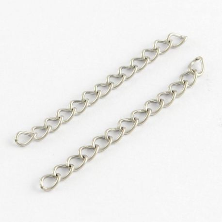 Stainless steel 316 chain extension 40x3 mm, 5 units. MD1485