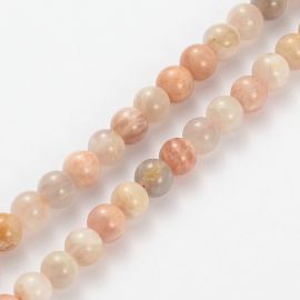 Thread of natural moon stone beads, various colors 8 mm