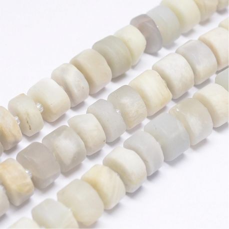 Dabīgā Mēness akmens pērlītes pavediens 12x6 mm AK1123