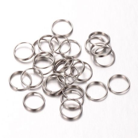 Stainless steel double jump rings 8 mm, 10 pcs. MD1496