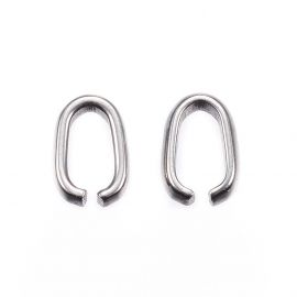 Stainless steel jump rings 7x5 mm, 6 pcs.
