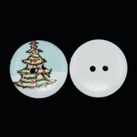 Wooden button "Christmas tree" 15 mm, 1 pcs.