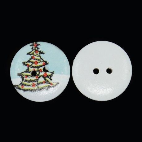 Holzknopf "Weihnachtsbaum" 15 mm, 1 Stck. SAG0033