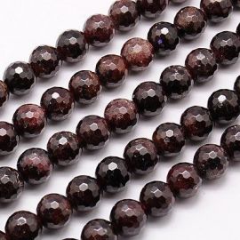 Natural Pomegranate bead thread, cherry color, 8 mm.