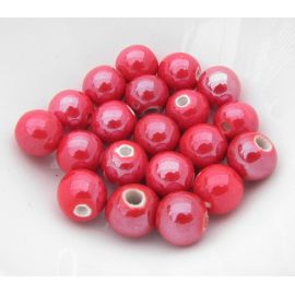 Rankų darbo keramikiniai karoliukai 10 mm, 1 vnt. KK0176