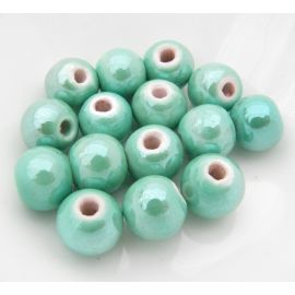 Rankų darbo keramikiniai karoliukai 10 mm, 1 vnt. KK0177