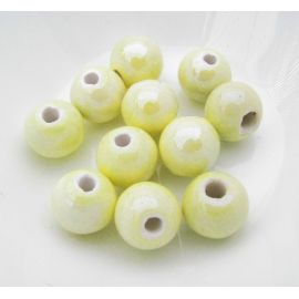 Rankų darbo keramikiniai karoliukai 10 mm, 1 vnt. KK0178