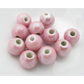 Rankų darbo keramikiniai karoliukai 10 mm, 1 vnt. KK0181
