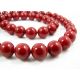 SHELL Pearl Beads Cherry Red Round Shape 8 mm