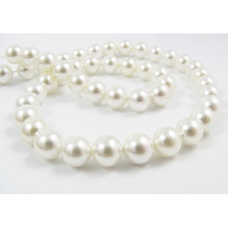 SHELL pērļu pērles balta apaļa forma 8 mm