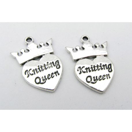 Kulons "Knitting Queen" 25,5x17,5 mm., 1 gab. MD1359