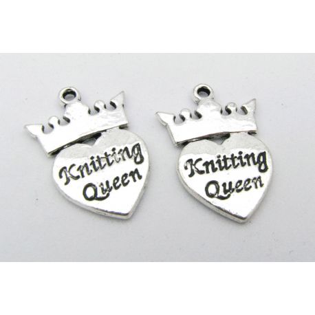 Pendant "Knitting Queen" 25.5x17.5 mm., 1 pcs. MD1359