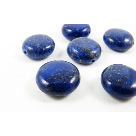 Lapis Lazuli stone beads blue coin shape 12 mm