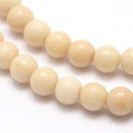 Looduslikud kivistunud puidust helmed 4 mm., 1 haruga