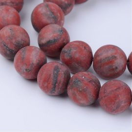 Dabiskās sezama Jaspio krelles 8 mm., 1 pavediens