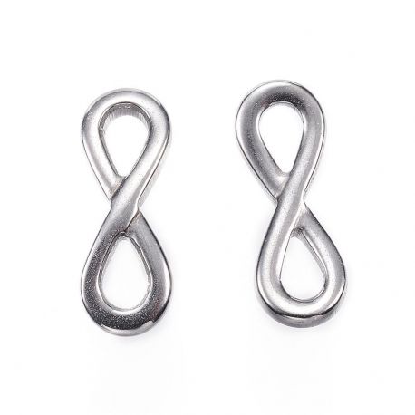 Nerūsējošā tērauda 304 savienotāji "Infinity" 17x6x2 mm., 1 gab. MD1740