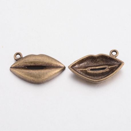 Pendant "Lips" 24x13x3 mm., 2 pcs. MD1734