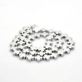 Synthetic hematite beads "Cross" 10x10x4 mm., 1 pcs. AK1177