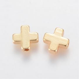 Brass spacer "Cross" 9x9x2.5 mm., 4 pcs.