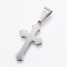 Nerūsējošā tērauda 304 kulons "Cross" 28x15x1 mm., 1 gab. MD1782