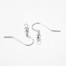 Metal earrings hooks 18x18 mm., 5 pairs.