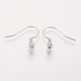 Metal earrings hooks 19 mm., 5 pairs.