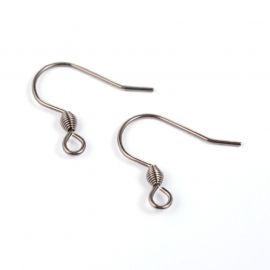 Stainless steel 304 earrings hooks 18x16 mm., 5 pairs