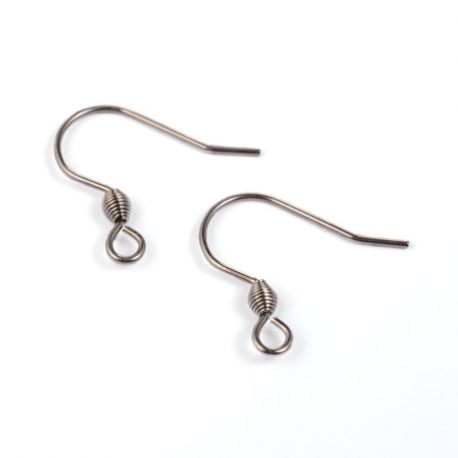Stainless steel 304 earrings hooks 18x16 mm., 5 pairs MD1786