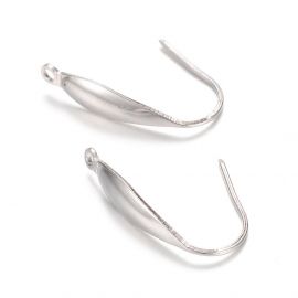 Stainless steel 316 earring hooks 20x4 mm., 2 pairs.