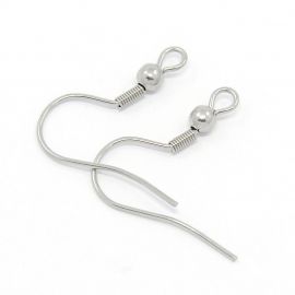 Stainless steel 304 earring hooks 20x20 mm., 5 pairs. MD1788