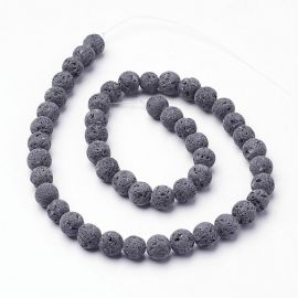 Natural Lava Beads 4 mm., 1 strand
