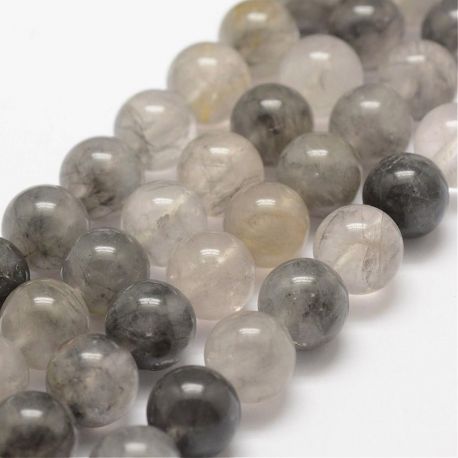Natural quartz beads of rutil 10 mm., 1 strand AK1219